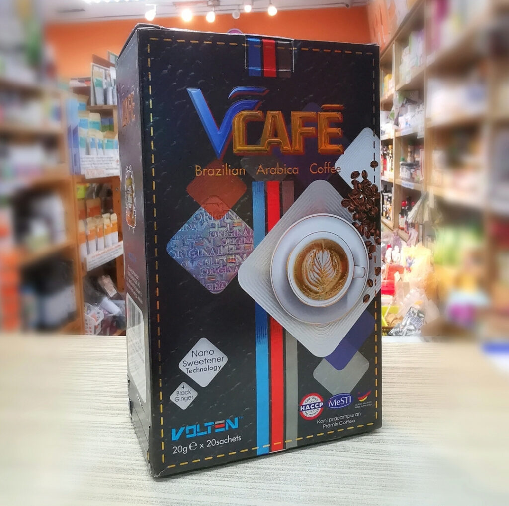VOLTEN Halal VCafe Brazilian Arabica Coffee with Black Ginger Mangosteen Skin Extract (2 boxes)