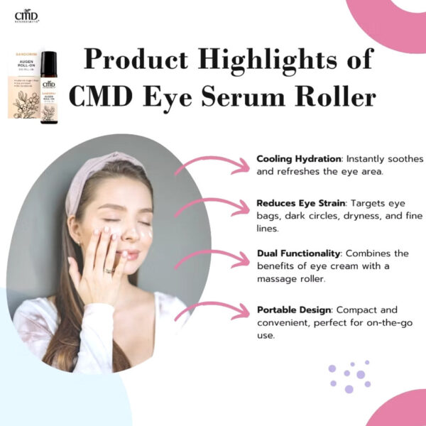 Organic Eye Roller Serum Sea Buckthorn Argan Oil Hyaluronic Acid & Aloe Vera Anti-Dark Circles Eyebag 抗黑眼圈眼袋10ml - Image 3