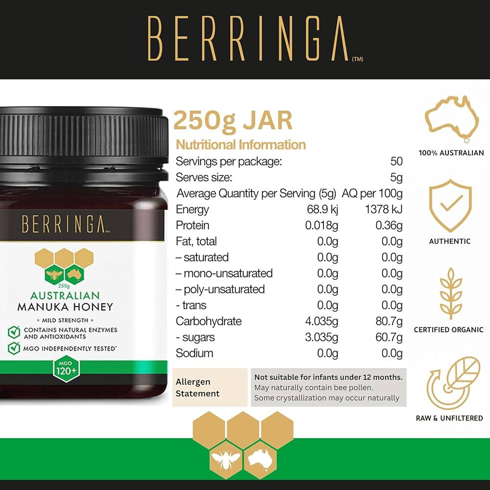 BERRINGA AUSTRALIAN MANUKA HONEY 250g (MGO 120+) - Image 5