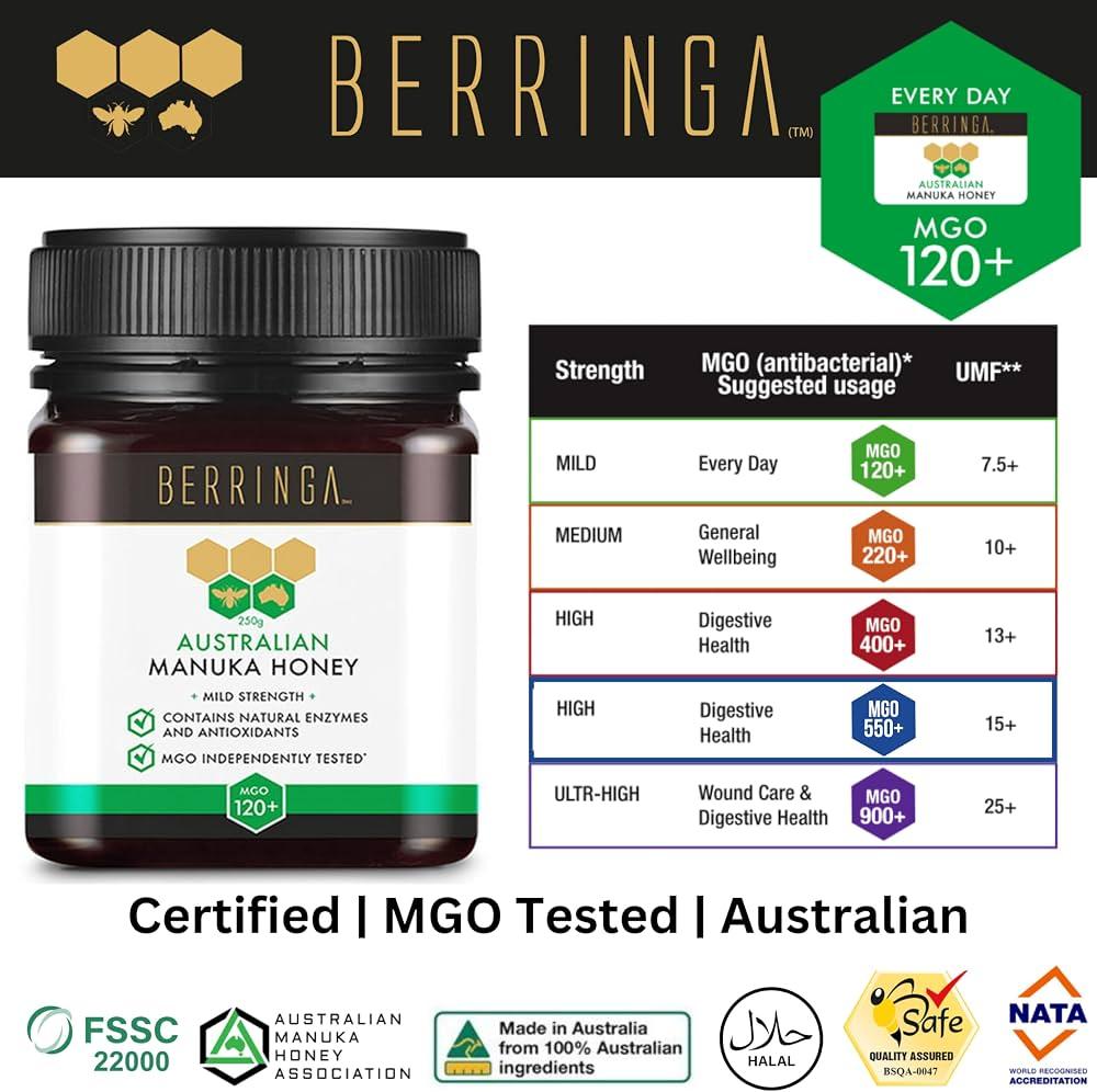 BERRINGA AUSTRALIAN MANUKA HONEY 250g (MGO 120+) - Image 6