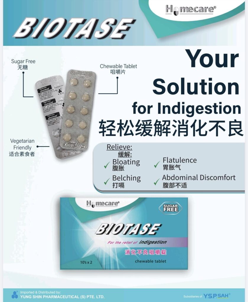 BIOTASE - For the Relief of Indigestion 10's x 2 chewable tablets